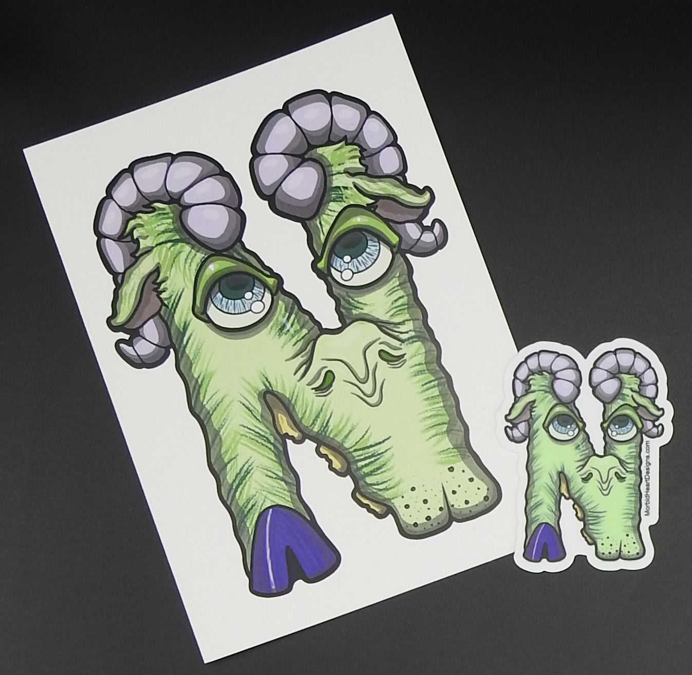 monsters that start with n N Alphabet Monsters – Morbid Heart Designs