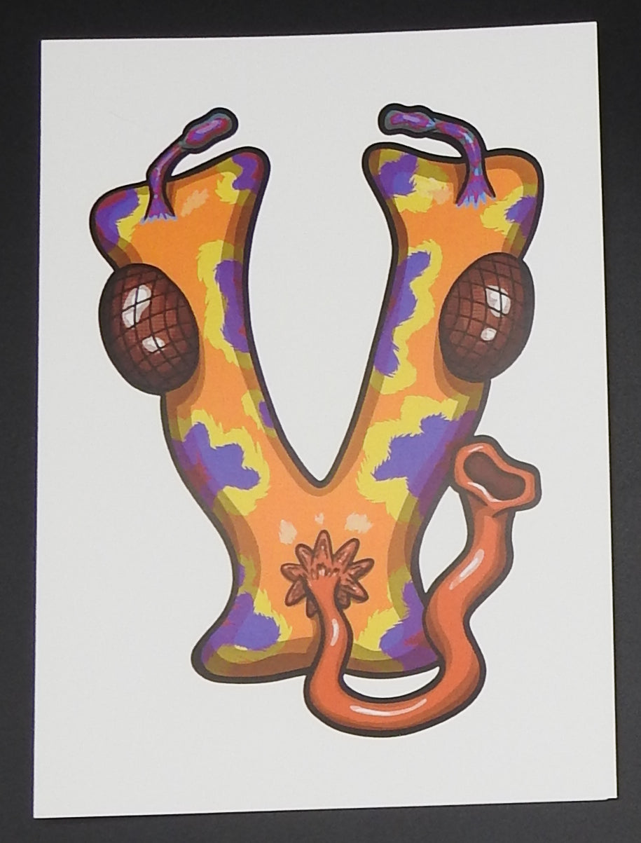abc monsters v V Alphabet Monsters – Morbid Heart Designs